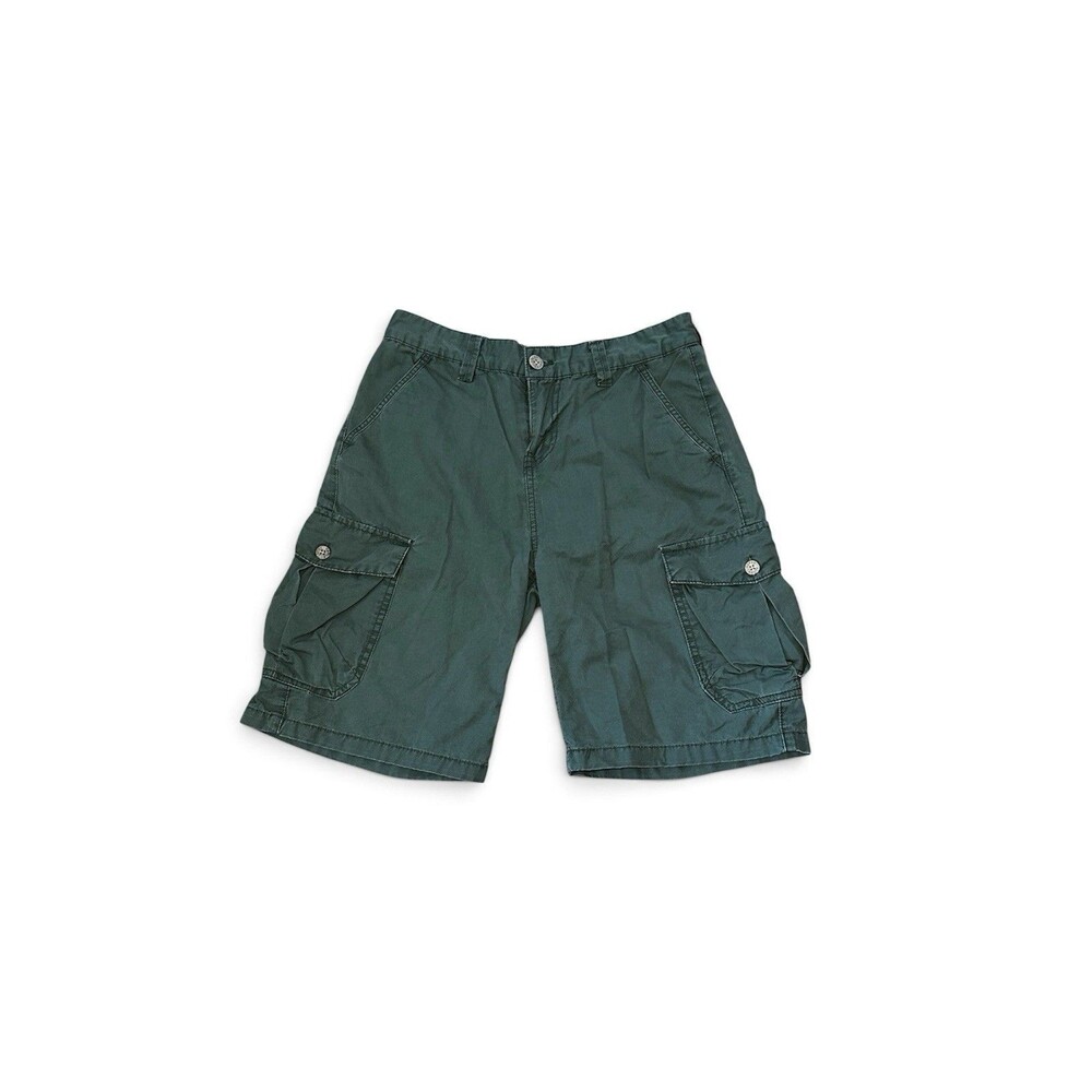 Y2K Lucky Brand Military Utility Cargo Shorts Boys Youth Size 14 Olive Green VTG